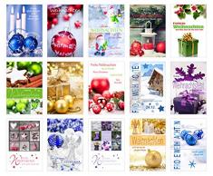 Edition Seidel Set 15 Weihnachtskarten mit Umschlag. Weihnachten Karte (Doppelkarten/Klappkarten mit Briefumschlag). Postkarte Weihnachtspostkarte