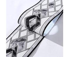 Liapianyun Tapetenbordüre Selbstklebend Wandtattoo Bordüre Schwarz, 3D PVC Klebe Bad Bordüre Entfernbare Bordüre Für Schaufenster Anzeigen Bad Spiegel Küche 500X10.5Cm,Grau