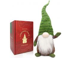 Airlab Ostern Weihnachten Deko Wichtel 49 cm Hoch, Schwedischen Weihnachtsmann Santa Tomte Gnom, Festliche Verpackung, Skandinavischer Zwerg Geschenke für Kinder Familie Ostern Weihnachten, Grün