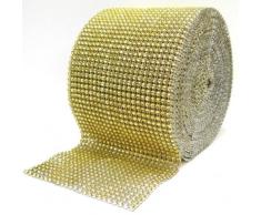 Strassband 9 m lang für wunderschöne Dekorationen Rolle Diamant Rollen Strassborte Dekoband Glitzerband Hochzeit Party Deko Dekoration Tischläufer Strasssteine in der Farbe gold von der Marke PRECORN