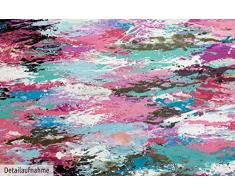 KunstLoft® XXL Gemälde Ozean aus Blumen 180x120cm | original handgemalte Bilder | Abstrakte Kunst in Rosa Grau Deko | Leinwand-Bild Ölgemälde einteilig groß | Modernes Kunst Ölbild