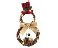 About1988 Weihnachtskranz, Best Season LED-Tannenkranz mit Schneedecor, Batterie betrieben, für Deko, Weihnachten, Advent, als Stimmungslicht, Türkranz (A)