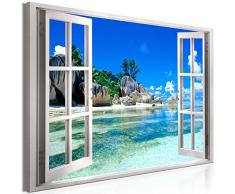 murando - Bilder Fensterblick 120x80 cm Vlies Leinwandbild 1 TLG Kunstdruck modern Wandbilder XXL Wanddekoration Design Wand Bild - Strand Meer Tropische Insel Landschaft Natur c-C-0383-b-a