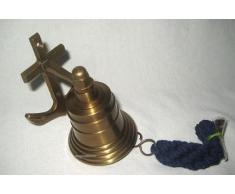 magicaldeco Kleine Schiffsglocke - brüniert- alt Messing- KEIN polieren