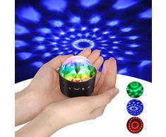 Mini Discokugel Licht,YIKANWEN Stimme Steuerung Disco Party Lichter Bühnenbeleuchtung Effektlicht DJ Stroboskop Kugel mit Spiegeln & Glitzereffekt für Parties Kinder Geburtstag Club