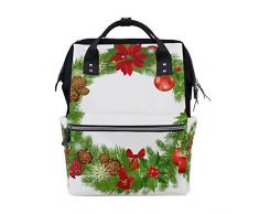 Wickeltaschen Weihnachtsgirlande Grenze Mode Mumienrucksack Multi Funktionen Große Kapazität Windeltasche Stillbeutel für die Babypflege