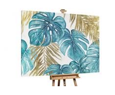 KunstLoft® XXL Gemälde On Into The Unknown 200x150cm | original handgemalte Bilder | Dschungel Natur Petrol | Leinwand-Bild Ölgemälde einteilig groß | Modernes Kunst Ölbild