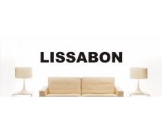Wandtattoo w1143 mehrfarbige Wandschrift mit Sehenswürdigkeiten - Stadt Lissabon 96x13