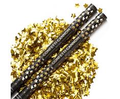 PartyMarty 2X XXL Konfetti-Shooter Gold Sterne 80 cm - Party Popper Konfettikanone Konfettishooter Streamer - für Hochzeit, Party, Geburtstag, Silvester & Co GmbH®