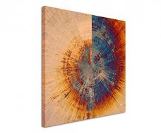 Paul Sinus Art Leinwandbild 60x60cm Vintage Gemälde eines Baum Querschnitts auf Leinwand Exklusives Wandbild Moderne Fotografie für ihre Wand in vielen Größen