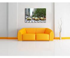 Taxis in New York Leinwand, XXL riesige Bilder fertig gerahmt mit Keilrahmen, Kunstdruck auf Wandbild mit Rahmen, günstiger als Gemälde oder Ölbild, kein Poster oder Plakat Format: 120x80 cm