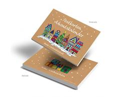 24 Stück Weihnachtshäuser Weihnachtspostkarten Weihnachtskarten rot blau grün natur 10,5 x 14,8 cm Adventskalender-Zahlen Postkarten-Block Kalender-Zahlen von 1 bis 24 Weihnachtskalender Kinder