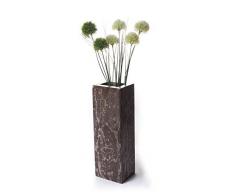 Yuchengstone Design Marmorvase, Vase Blumenvase aus braunem Marmor, massiv, rechteckig, Maße: 30x10x8cm, Gewicht: ca.4,4Kg