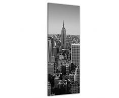 Keilrahmenbild - New York V - Bild auf Leinwand 50 x 160 cm - Leinwandbilder Städte & Kulturen Amerika - Stadtansicht von New York - Luftaufnahme von Manhattan - schwarz weiß
