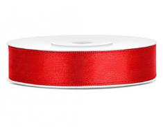 SiDeSo® SATINBAND 25m x 12mm viele Farben Hochzeit Dekoband Geschenkband Antennenband Schleifenband (rot)