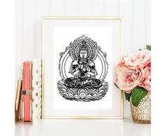 Din A4 Kunstdruck ungerahmt Buddha Zen Meditation Yoga Buddhismus Asien Geschenk Druck Poster Deko Bild