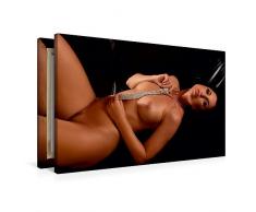 Calvendo Premium Textil-Leinwand 90 cm x 60 cm Quer, Perlenkrawatte | Wandbild, Bild auf Keilrahmen, Fertigbild auf Echter Leinwand, Leinwanddruck: Motiv aus im Bett von Stefan Weis Menschen Menschen