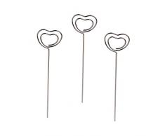 AONER 30 Stück Metall Fotohalter Herz Kartenhalter Platzkartenhalter Tischnummernhalter Tischkartenhalter Namenskarten Halter Memohalter Memo Clip Halter Hochzeit Silbrig