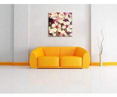 Kirschblüten Retro, Format: 60x60 auf Leinwand, XXL riesige Bilder fertig gerahmt mit Keilrahmen, Kunstdruck auf Wandbild mit Rahmen, günstiger als Gemälde oder Ölbild, kein Poster oder Plakat
