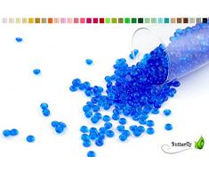 Creativery ca.100g Beutel Tautropfen ca. Ø 7 mm Raindrops Kristalltau Deko Streudeko Granulat Dekogranulat transparent (blau 352/königsblau/royalblau)