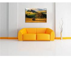 Italienische Toskana Landschaft Format: 120x80 auf Leinwand, XXL riesige Bilder fertig gerahmt mit Keilrahmen, Kunstdruck auf Wandbild mit Rahmen, günstiger als Gemälde oder Ölbild, kein Poster oder Plakat