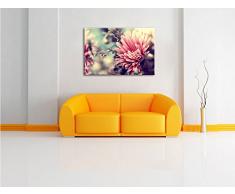 Romantische Blumen, Format: 100x70 auf Leinwand, XXL riesige Bilder fertig gerahmt mit Keilrahmen, Kunstdruck auf Wandbild mit Rahmen, günstiger als Gemälde oder Ölbild, kein Poster oder Plakat