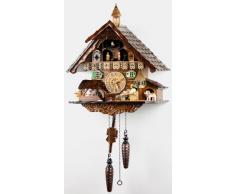 Schwarzwälder Kuckucksuhr aus Echtholz mit batteriebetriebenem Quartzwerk mit Kuckuckruf und Musikspielwerk - Angebot von Uhren-Park Eble - Engstler -Schwarzwaldhaus 41cm- 4832 QMT