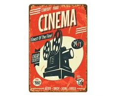 qnmbdgm Eisenmalerei Wandkunst-Plakat Retro Cinema Film Kinokarten Blechschilder Shop Market Restaurant Cinema Paintings Wanddekoration