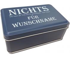 Große Geschenkdose Nichts anthrazit mit individueller Gravur 15,8 x 10,2 x 6,5 cm