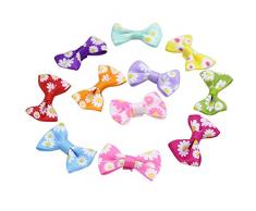 Supvox 60 Stücke Satinschleifen Blumen Geschenkschleife Dekoschleifen Haarschleife Mini Grosgrain Schleifen für Kinder Mädchen Handwerk Haarschmuck Stirnband DIY Zubehör