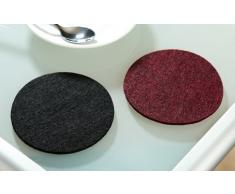 Filz Untersetzer rund, 8er Set, 4 x schwarz 4 x bordeaux Filzuntersetzer waschbar