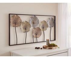 3D WandbildLotus aus Metall, 100x50 cm, Wandschmuck, Wandbild, Wandverzierung, Deko-Objekt
