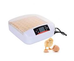 Mnjin Haushalt 56 Eierinkubator Automatisch drehend Digital Geflügelfänger Temperatur Feuchtigkeitsregelung Eingebaute LED-Eierkerze für Hühnerentengans