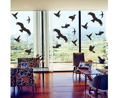 WandSticker4U®- Fensteraufkleber 21 VÖGEL in SCHWARZ I 3X DIN A4 Vogel Aufkleber für Fensterscheiben I Warnvogel Fenster Vogelschutz I Windowsticker Vogelschlag Fensterschutz