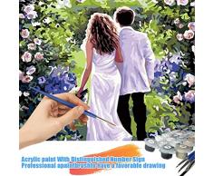 Acryl Gemälde Mit dir an meiner Seite | handgemalte Leinwand Bilder | Liebes-Paar Spaziergang Skyline für Küche Schlafzimmer | Wandbild Acrylbild Moderne Kunst -Hochzeitsgeschenk