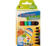 Heitmann Eierfarben 6 Ostereier-Maler - Für Kinder geeignet - für gekochte oder ausgeblasene Eier - Papier und Karton