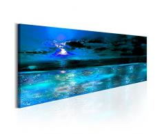 decomonkey Bilder Meer Sonne 120x40 cm 1 Teilig Leinwandbilder Bild auf Leinwand Vlies Wandbild Kunstdruck Wanddeko Wand Wohnzimmer Wanddekoration Deko Abstrakt blau