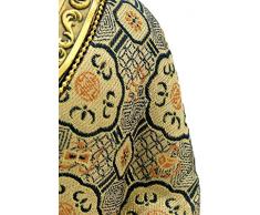 Buddha im Lotussitz mit Stoffgewand Figur Gold 23 cm Buddhismus Feng Shui