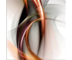 artissimo, Glasbild, 30x30cm, AG2088A, Fire & Light II, abstrakte Welle, Bild aus Glas, Moderne Wanddekoration aus Glas, Wandbild Wohnzimmer modern
