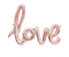 love-Schriftzug Luftballon in Rosegold - XXL Folienballon als Hochzeit Deko, Party Geschenk, Fotorequisite oder Liebes-Überraschung