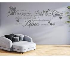 GR-pk132a Wandtattoo Wohnzimmer Wandtatoo Glaube an Wunder Liebe Glück Flur Wandspruch (B100 x H34 cm)