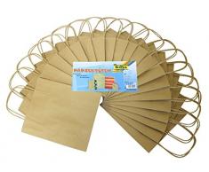folia 22410 - Papiertüten aus Kraftpapier, Geschenktüten, 20 Stück, 24 x 12 x 31 cm, natur - zum Basteln, Verzieren und Verschenken
