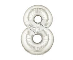Betallic F15848SP - Folienballon 40 Zoll - Zahl 8, Silber