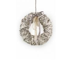 Weiß Rebe und Weiden Kranz mit Akku LED. 2 Größen. Shabby Chic [38]