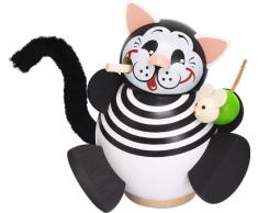 Weihnachtsfigur Kugelräuchermann Katze mit Maus HxBxT = 11x9x9cm NEU Räuchermann Schnee Rauchmann Räucherfigur Räucherkerze Figur Holz Seiffen Erzgebirge Holz Rauchfigur Dekoration Weihnach