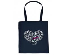 Goodman Design ® Stoffbeutel statt Nikolaussack - Herz Liebe - Lustige besondere Tasche als kreativer Ersatz für Nikolausstrumpf
