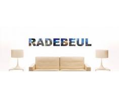 Wandtattoo farbige Wandschrift Städtename Radebeul mit Sehenswürdigkeiten 80 x 11 cm Länge