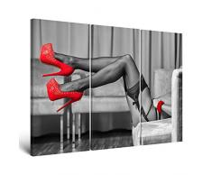 ge-Bildet® Leinwandbild sexy Model - schwarz weiß erotik - 120x80 cm 3 teilig - mehrteilig XXL - direkt vom Hersteller aus Deutschland - Made in Germany