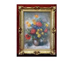 Lnxp Wunderschönes Gemälde Stillleben 90x70 cm Bilder Barock Antik Repro Rahmen Blumen Vase Blumenparadise P425