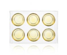 BASIC TEELICHTHALTER 6 Stück. Teelicht Glas H 3 cm / 5 cm. FARBIG: VANILLA -32